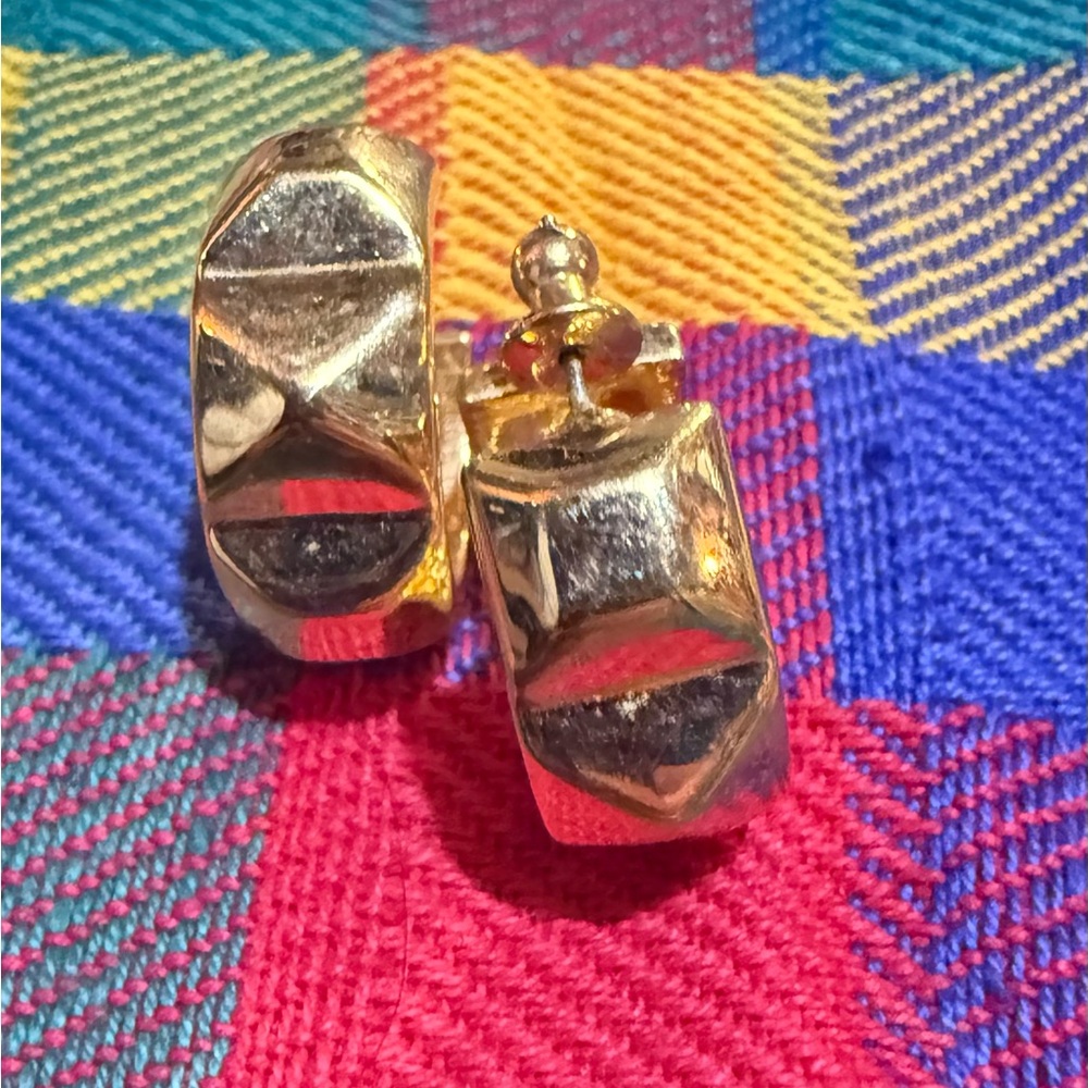 Vintage Open Hoop Gold Earrings